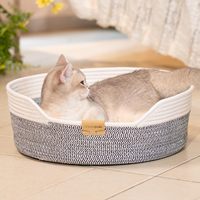 Panier pour animaux de compagnie en corde de coton tissée à la main, de haute qualité, au meilleur prix, écologique, pour le repos des chats, avec logo personnalisé