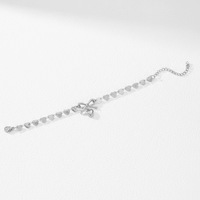 Bracelet en acier inoxydable imperméable avec nœud papillon, bracelet créatif en forme de cœur, bijoux anti-décoloration pour femmes