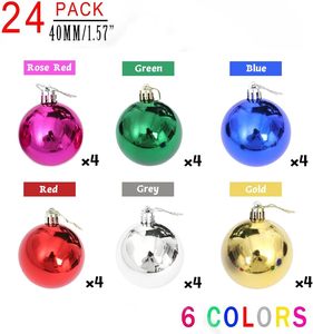 2025 Christmas Santa Ball Set Home Party Colorful 4cm 6cm 8cm <b>Tree</b> Hanging Bauble Decorative Beaded Flocking UV Printing - Product Image 2