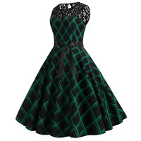 Robe vintage en dentelle pour femmes, vêtement imprimé Floral, rétro, tenue de fête