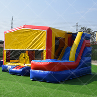 Château gonflable commercial personnalisé avec toboggan aquatique, combo Mega Moonwalk de haute qualité avec panneaux amovibles