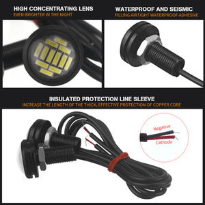 En Stock 12V 23mm 5630 4SMD LED Eagle Eyes luz de conducción Luz de circulación diurna doble Color DRL lámpara de señal de estacionamiento de marcha atrás - Product Image 5