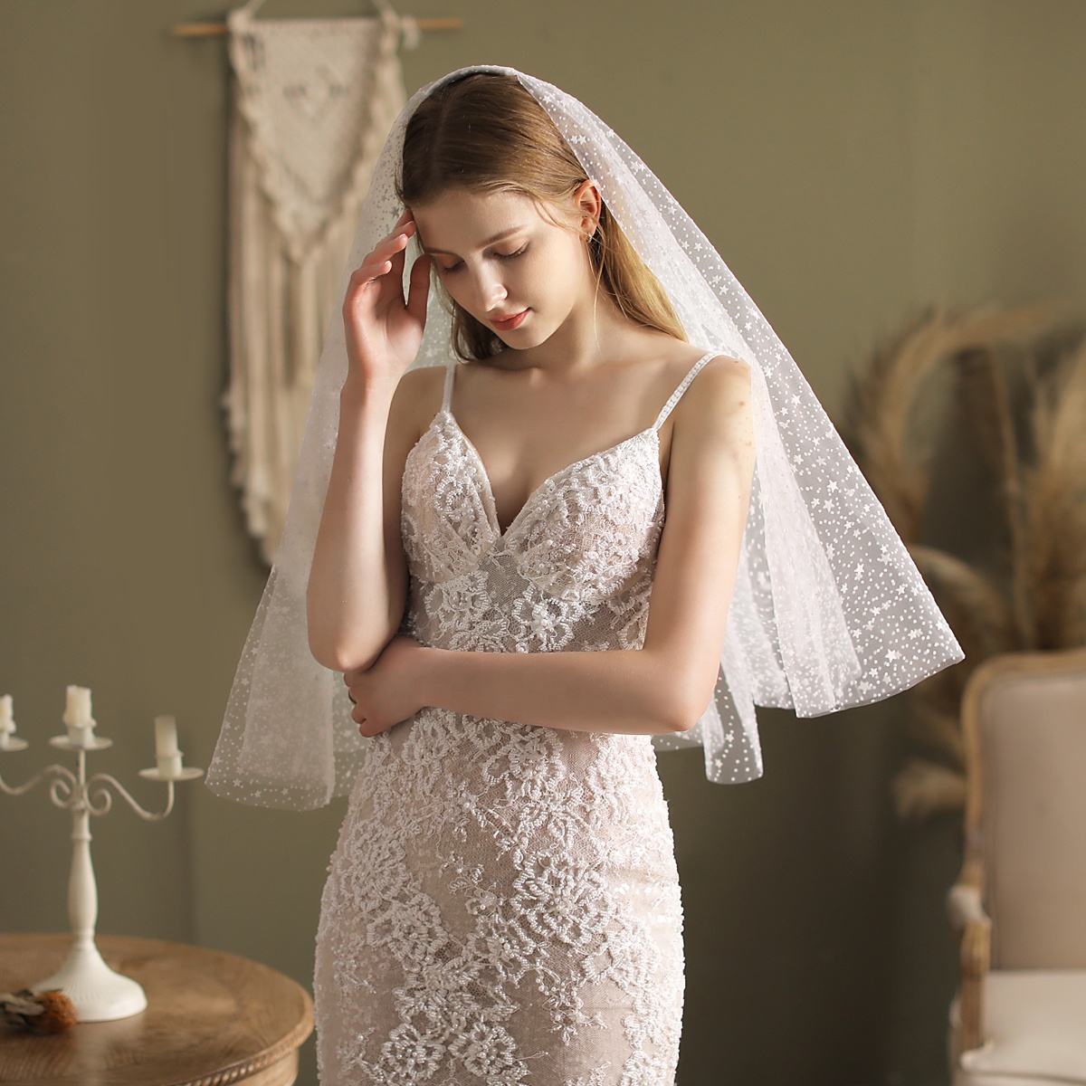 Voile De Mariée Court Blanc Multicouche - Avec Peigne Détachable, Tulle Léger, Style Romantique
