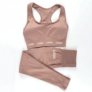 Comprar Ropa de entrenamiento transpirable Fitness Running 85% Nylon 5% Spandex Leggings Set de alta calidad Deportes de las mujeres Conjuntos de yoga - Product Image 1