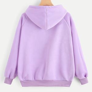 High Quality 100% Polyester for <b>Purple</b> Hoodie with Drop Shoulder for Girls for Winter - Product Image 2