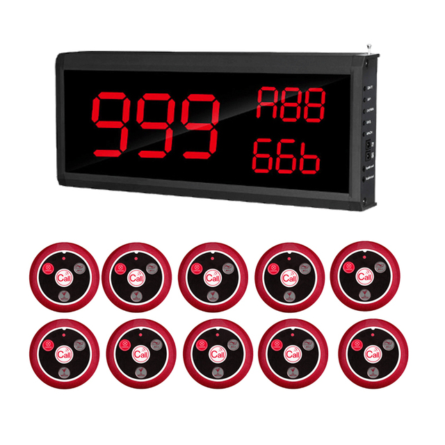 433 Pager Restaurant Wireless Calling System Waiter Call Paging Table Call Bell Customer Ordering Beeper 1 Display 10 Buttons