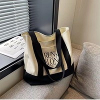 Nouveauté Sac en toile simple pour femmes Sac à bandoulière pour le shopping Sac en toile de coton écologique avec logo imprimé personnalisé