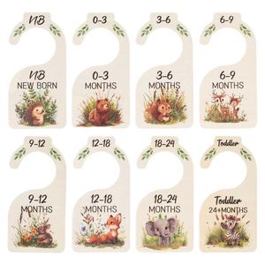 Personalized Cartoon Animal Engraved Wooden Hanging <b>Tag</b> Newborn <b>Clothes</b> Classification Divider Wooden Cutout Wholesale - Product Image 3