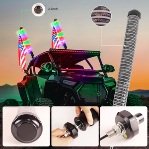 Nouveau COB Led <span class=keywords><strong>Whip</strong></span> Light 2.2 pouces d'épaisseur graisse RGB Chase Led <span class=keywords><strong>Whip</strong></span> Lights 1ft 2ft 3ft avec télécommande et application contrôle spirale antenne lumière - Product Image 2