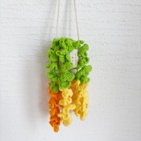 Plante suspendue en crochet faite à la main, style glycine, décoration bohème, fleur en fil fait main, ornement mural ou de fenêtre