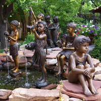 QUYANG personnalisé Villa avant cour décoration coulée cuivre Figure Statue fontaines Bronze danse fille fontaine