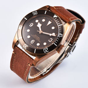 Nieuwe Heren Waterdichte Automatische Mechanische Horloges 41Mm Saffier Bruine Wijzerplaat Met Pvd <span class=keywords><strong>Case</strong></span> 22Mm Lederen Band Analoge Display - Product Image 3