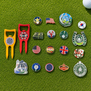 Marqueur de balle de golf magnétique personnalisé en gros, pièce en métal émaillé, logo personnalisé, cadeau promotionnel pour tournoi de golf, fournisseur OEM - Product Image 1