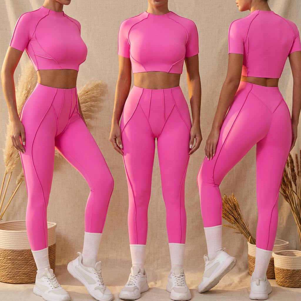 Activewear Womens Sportswear Clothing Gym Leggings Women Fitness T-Shirt Two Piece Yoga Sets