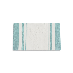 Tappeto da Bagno Reversibile a Righe in Cotone, Rettangolare con Base Antiscivolo in Gomma, Design Moderno per il Bagno - Product Image 1