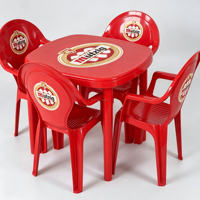 Promotion : Ensemble de mobilier de patio extérieur moderne et imperméable, avec logo de bière imprimé, pour restaurant, bar, marketing, table pliable carrée en plastique