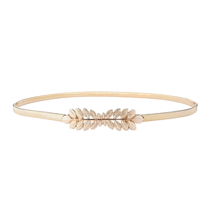 Cinturón Elástico Extensible con Hebilla de Aleación de Metal con Diseño de Hojas para Mujer, con Cadena de Metal - Product Image 4