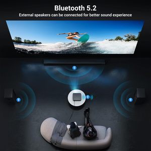 <span class=keywords><strong>Happrun</strong></span> 4K Rạp Hát Tại Nhà Chiếu Với Tự Động Lấy Nét Ống Kính Wifi 6 Và Cho Bluetooth 5.2 300 ''Movie Chiếu Cho Nhà Sử Dụng U.S. Cắm - Product Image 3