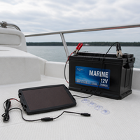 Maxsolar MAX-AM4.5 Panneau Solaire Amorphe 4,5W 18V avec Chargeur de Batterie à Efficacité de 8% et Mainteneur de Charge Lente et Pince Crocodile