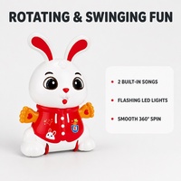 Jouet Lapin Dansant Électrique, Lapin Acrobate Rotatif à 360° avec Musique et Lumière LED, Jouet Sensoriel Interactif pour Enfants, Cadeau Viral