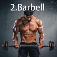 Kit d'haltère 6 en 1 avec support Push up, équipement de gymnastique, de Fitness à domicile, Kettlebell réglable, avec biche
