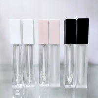 Tubes carrés en ABS personnalisés pour gloss à lèvres avec bouchon à vis, petites commandes acceptées pour l'emballage de gloss à lèvres en marque privée, boîtes personnalisées