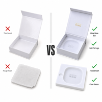 Boîte cadeau personnalisée blanche à rabat magnétique avec logo en feuille d'or et insert givré OEM