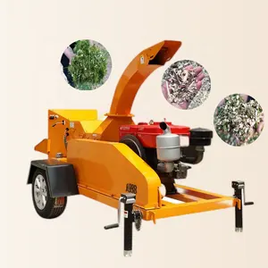YB600 Hicas Electric Wood Drum Chipper Machine Used with Engine Shredder for Tree Branch Log Hammer Mill Chipper Grin