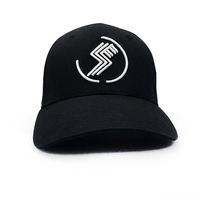 Casquette de baseball noire avec logo brodé en 3D et écusson personnalisés pour activités sportives