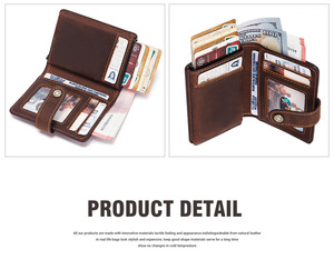 Ví Da Thật Thiết Kế Mới 2022 Ví Da <span class=keywords><strong>RFID</strong></span> Chống Trộm Thời Trang Sang Trọng Dung Tích Lớn Chống Trộm Ví Nam - Product Image 5