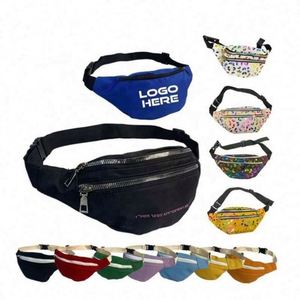 Customizable Polyester Sports <b>Mini</b> Bumbag Support for Running Adjustable Belt with Zipper Closure and Embroidered Pattern - Product Image 1