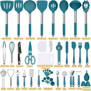 Cooking Kitchen Utensils Set <b>Silicone</b> Kitchenware Set Stainless Steel <b>Silicone</b> Kitchen Utensils Set with Holder - Product Image 6