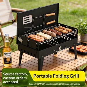 Parrilla de Barbacoa Plegable Portátil para Exteriores, Camping, Hogar y Patio, <span class=keywords><strong>Horno</strong></span> de Carbón Conveniente/Multifuncional Desmontable - Product Image 2