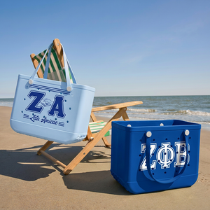 Maßgefertigte Griechische Buchstaben EVA Tragetasche Wasserdichte Sorority-Rekrutierungs-Geschenktasche Groß<span class=keywords><strong>e</strong></span> Kapazität Strandtasche - Product Image 2