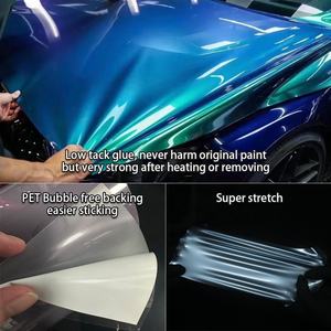 Rouleau de vinyle pour carrosserie de voiture, brillant, liquide, néon, vert fluorescent, jaune, auto-adhésif, <span class=keywords><strong>film</strong></span> de changement de couleur pour carrosserie de voiture - Product Image 6