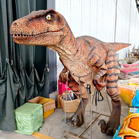 Costume de dinosaure Velociraptor réaliste robotique de taille réelle pour adulte, produit de divertissement pour parc d'attractions