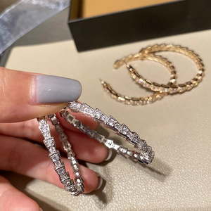 Orecchini Pendenti Geometrici alla Moda con Zirconi per Donne, Accessorio di Gioielleria Trendy - Product Image 2