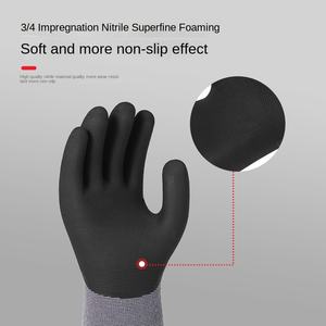 Gants en caoutchouc <span class=keywords><strong>nitrile</strong></span> à surface enduite, ultra-fine mousse, antidérapants, poignet élastique, sans poudre, résistants à l'huile, vente en gros d'usine, OEM - Product Image 2