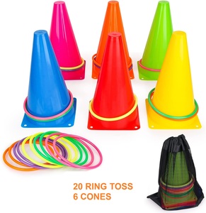 Ensemble de jeux de lancer d'anneaux en plastique MYT, jeux de carnaval en plein air, jeux de lancer pour enfants et adultes, fête d'anniversaire, <span class=keywords><strong>jeu</strong></span> de pelouse dans la cour (26 pièces) - Product Image 2