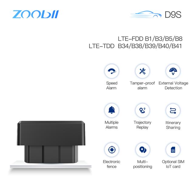 OBD2 4G GPS Tracker Real-Time Vehicle Vibration Alarm ACC Detection GPRS IOS App 1-Year LBS Coverage GSM/WiFi Android App