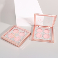 Palette de fards à paupières et de blush magnétique rose doré 4 couleurs, écologique, vide - Étui de maquillage personnalisé en plastique de luxe (Logo)