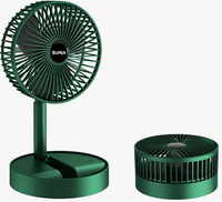 Ventilateur de bureau portable avec hauteur réglable pour voyage camping tente chambre bébé enfants, rechargeable et super silencieux