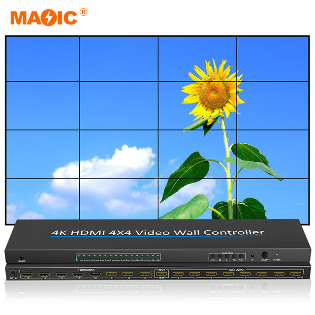16 Ports Video Wall Splicing Box 1 HDMI Input 16 HDMI Outputs4K HDMI 4x4 Splicing Processor
