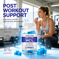 Complément de récupération musculaire : Gommes de créatine HCL avec 2 g de chlorhydrate de créatine, nutrition sportive végétalienne pour la croissance musculaire, 60 unités