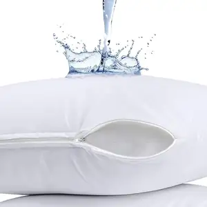 寝具防水枕プロテクタージッパー式 (2パック) 標準ナンキンムシ防止ケース20x26インチ