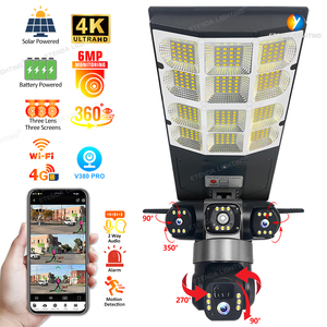 Ba Ống Kính Năng Lượng Mặt Trời Ánh Sáng Với Máy Ảnh 4G Sim Wifi Tất Cả Trong Một Năng Lượng Mặt Trời Đèn Với CCTV Với PIR V380Pro - Product Image 1