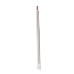 Pailles géantes Boardwalk de 7,75 po, rayées rouge/blanc, emballées individuellement, en polypropylène PLA, pour boissons, boîte de 7 200 unités - Product Image 3