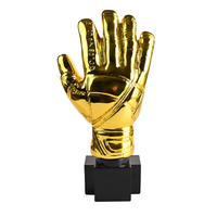 Trophée en métal JY Crystal Crafts, prix de football, bottes dorées, gants dorés, trophées sportifs, récompenses en résine dorée avec boîte cadeau