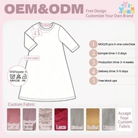 Robe longue trapèze personnalisée pour fille, col rond doux, manches 3/4, couleur unie, ample, pour enfant, vêtement de détente et de nuit pour tout-petit