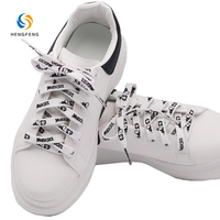 Lacets personnalisés avec logo de marque imprimé, lacets plats en polyester noir et blanc, lacets graffiti pour chaussures décontractées